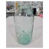 ANTIQUE BLUE QUART MASON JAR - NO LID