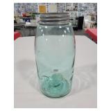 ANTIQUE QUART BLUE BALL JAR