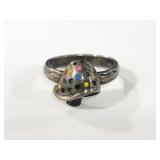 STERLING SILVER "MUSHROOM" RING - SIZE 8 -