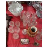 20 glasses Power, eggs, dishes, cake, and