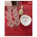 Fenton bell eight Hand cut goblets Fenton