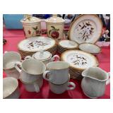 38pc ironstone China, two piece canister set