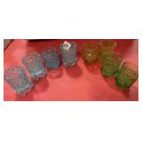 8 vintage toothpick holders ice blue Amber Green