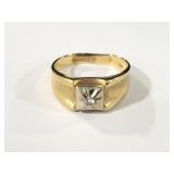 14K GOLD & SOLITAIRE DIAMOND MEN