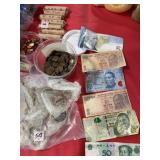 Wheat pennies, foreign money