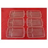 ANCHOR HOCKING CLEAR GLASS SNACK TRAYS
