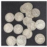 (18) SILVER WALKING LIBERTY HALF-DOLLARS