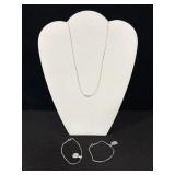 (1) AVON STERLING SILVER NECKLACE & (2) BRACELETS