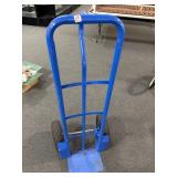 Blue two wheel dolly tire wobbles