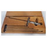 STARRETT DEPTH MICROMETER NO 449 IN WOOD BOX
