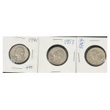 (3) SILVER WASHINGTON QUARTERS