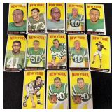 (13) NEW YORK JETS FOOTBALL CARDS CIRCA 1960