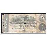 $5 CONFEDERATE BANK NOTE