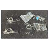 (6)ASSTD STAINLESS STEEL RINGS - VARIOUS SIZES