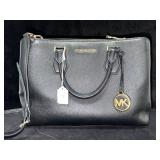 MICHAEL KORS CAMILLE LARGE SATCHEL IN BLACK