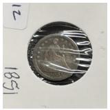 1851-O SEATED LIBERTY HALF DIME