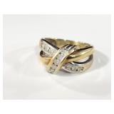 10K GOLD DIAMOND "LOVE KNOT" RING - SIZE 7.5