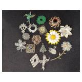 BOX OF COSTUME PINS & BROACHES