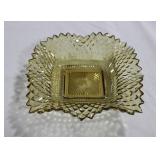 INDIANA GLASS AVOCADO DIAMOND POINT DISH