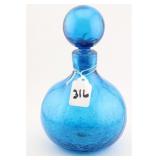 1960'S BLENKO CRACKLE GLASS DECANTER