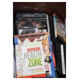 COVERED TOTE OF DVD'S AND BOOKS