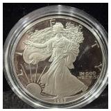 1987-S PROOF SILVER EAGLE - BOX AND COA