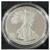 2021-W PROOF SILVER EAGLE - BOX AND COA