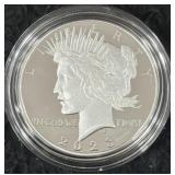 2023-S PROOF PEACE SILVER DOLLAR - BOX AND COA
