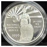 1996 NATIONAL COMMUNITY SERVICE PROOF SILVER