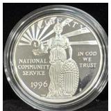 1996 NATIONAL COMMUNITY SERVICE PROOF SILVER