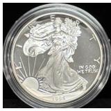 1995-P PROOF SILVER EAGLE - BOX AND COA