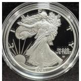 2021-W PROOF SILVER EAGLE - BOX AND COA