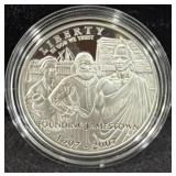 JAMESTOWN 400TH ANN. PROOF SILVER DOLLAR -