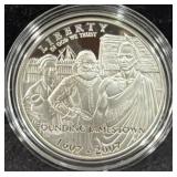 JAMESTOWN 400TH ANN. PROOF SILVER DOLLAR -