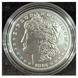 2024-P UNC MORGAN SILVER DOLLAR - BOX AND COA -
