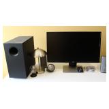 27" Dell Computer w/ Desk Lamp & Speakers