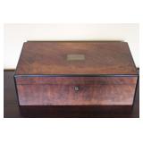 Antique Victorian Style Burl Walnut Cigar Box