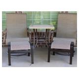 Outdoor Patio Rockers, Table, & Ottomans Set