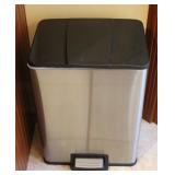 Sleek Stainless Steel Rectangular Trash Can