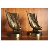 Jenning Brothers Brass Swallows in Flight Bookends