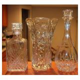 Crystal Decanters w/ Vase