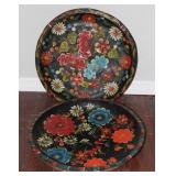 (2) Hand Carved & Painted Mexican Batea Bowls