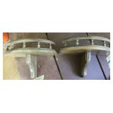 (2) Wooden Semi Circle Wall Shelves