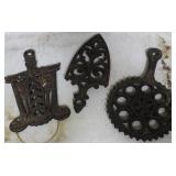 (3) Antique Cast Iron Trivets