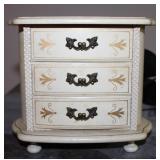 3 Drawer Velvet Lined Musical Jewelry Box