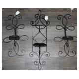 (3) Metal Decorative Wall Mount Candle Holders