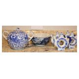 Japanese Blue & White Porcelain Set
