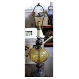 Antique Style Amber Glass Table Lamp