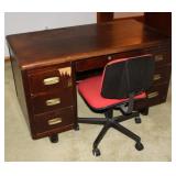 MCM Style Wooden Office Desk & Chair