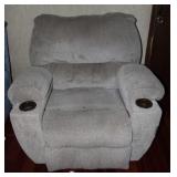 Textured Tan Recliner Chair w/ Cup Holders